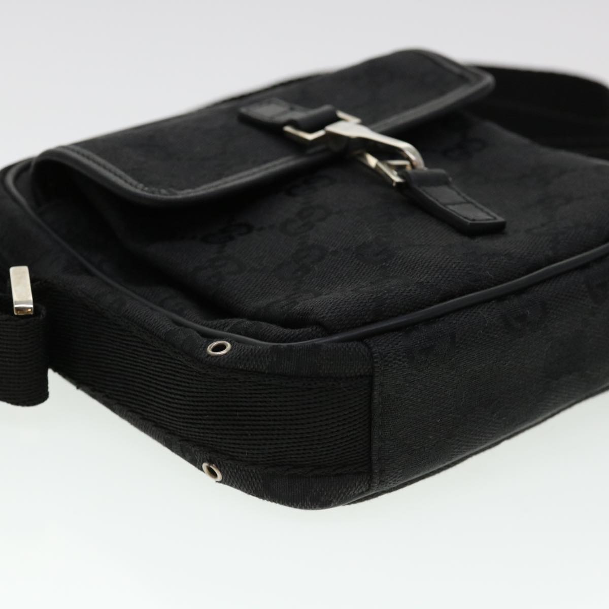 GUCCI GG Canvas Jackie Shoulder Bag Black 90470 yk6565
