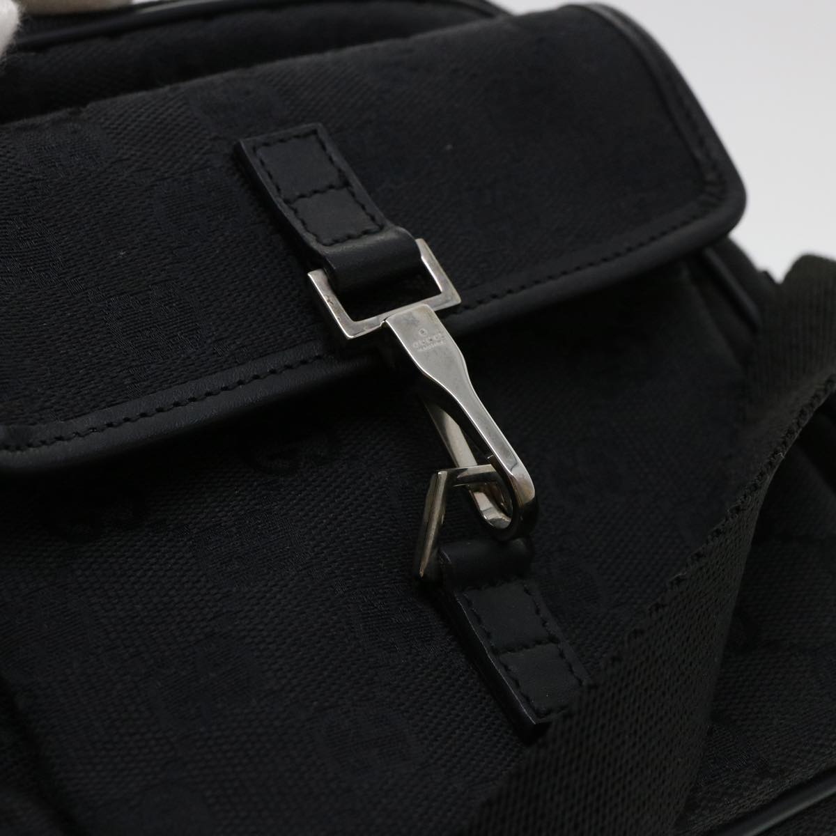 GUCCI GG Canvas Jackie Shoulder Bag Black 90470 yk6565