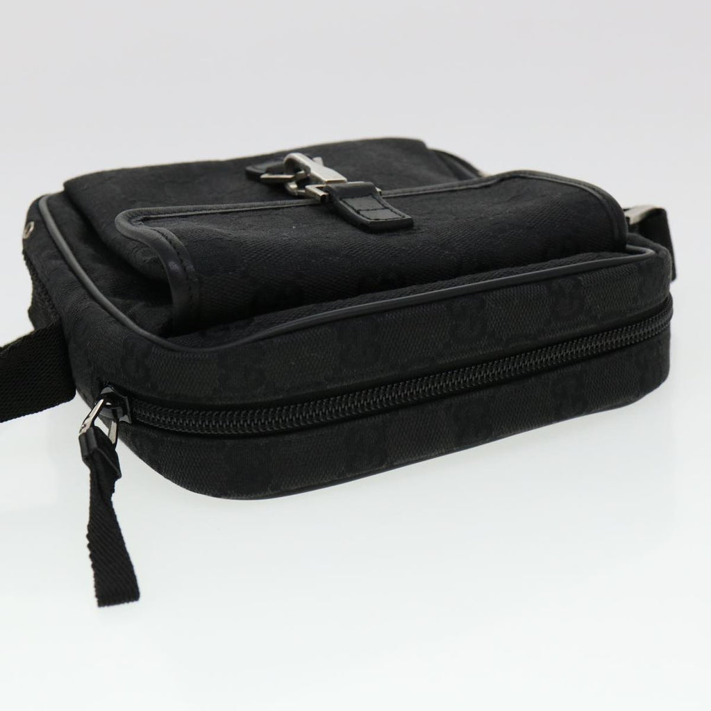 GUCCI GG Canvas Jackie Shoulder Bag Black 90470 yk6565