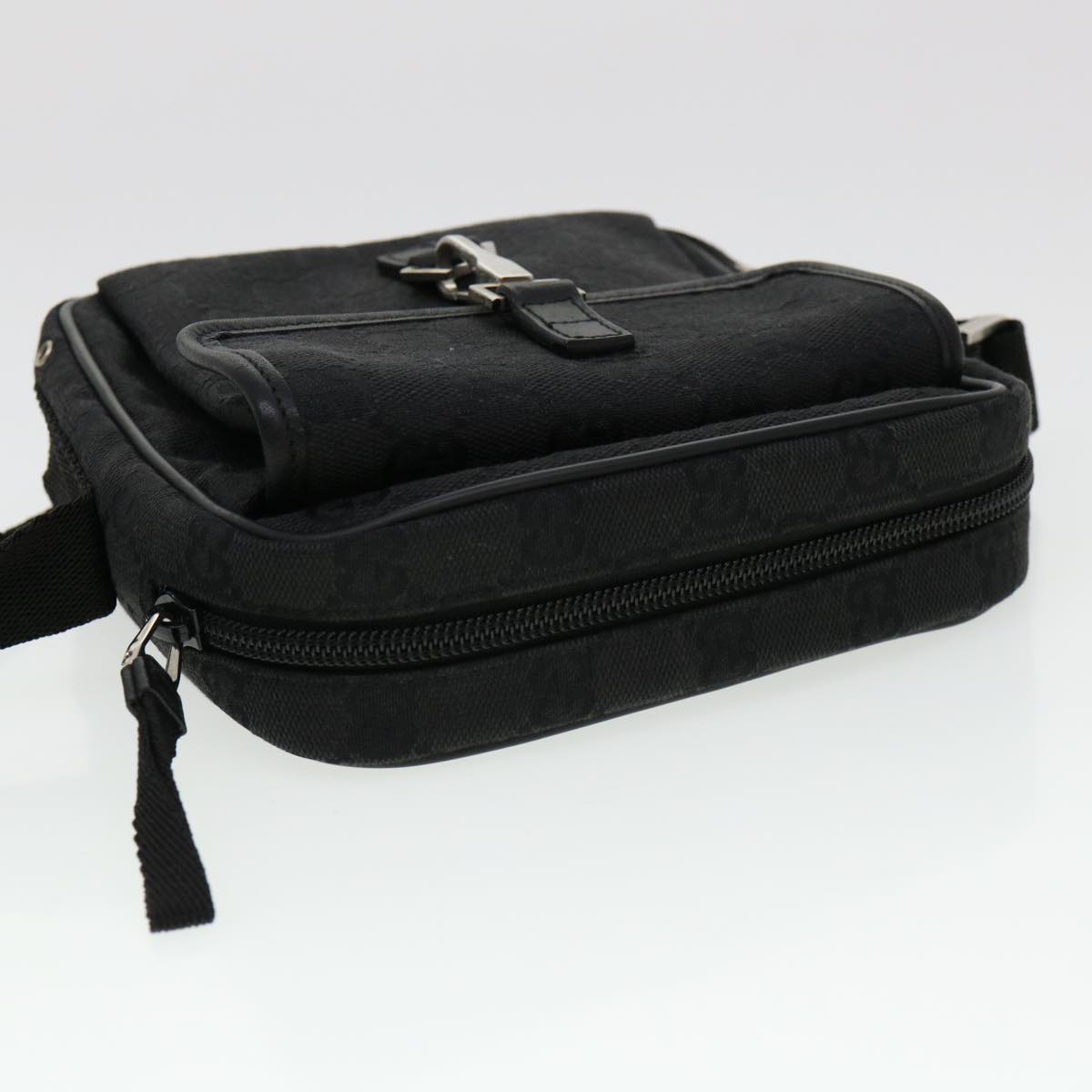 GUCCI GG Canvas Jackie Shoulder Bag Black 90470 yk6565