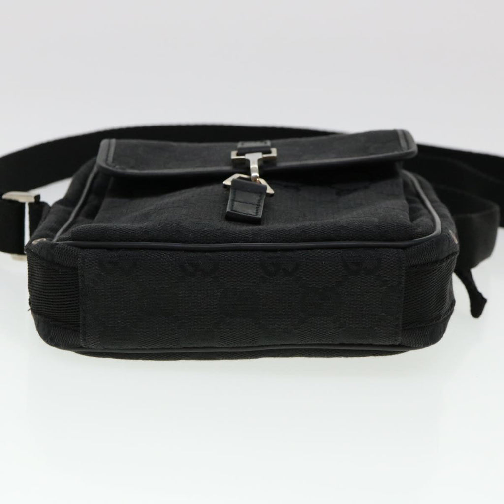 GUCCI GG Canvas Jackie Shoulder Bag Black 90470 yk6565