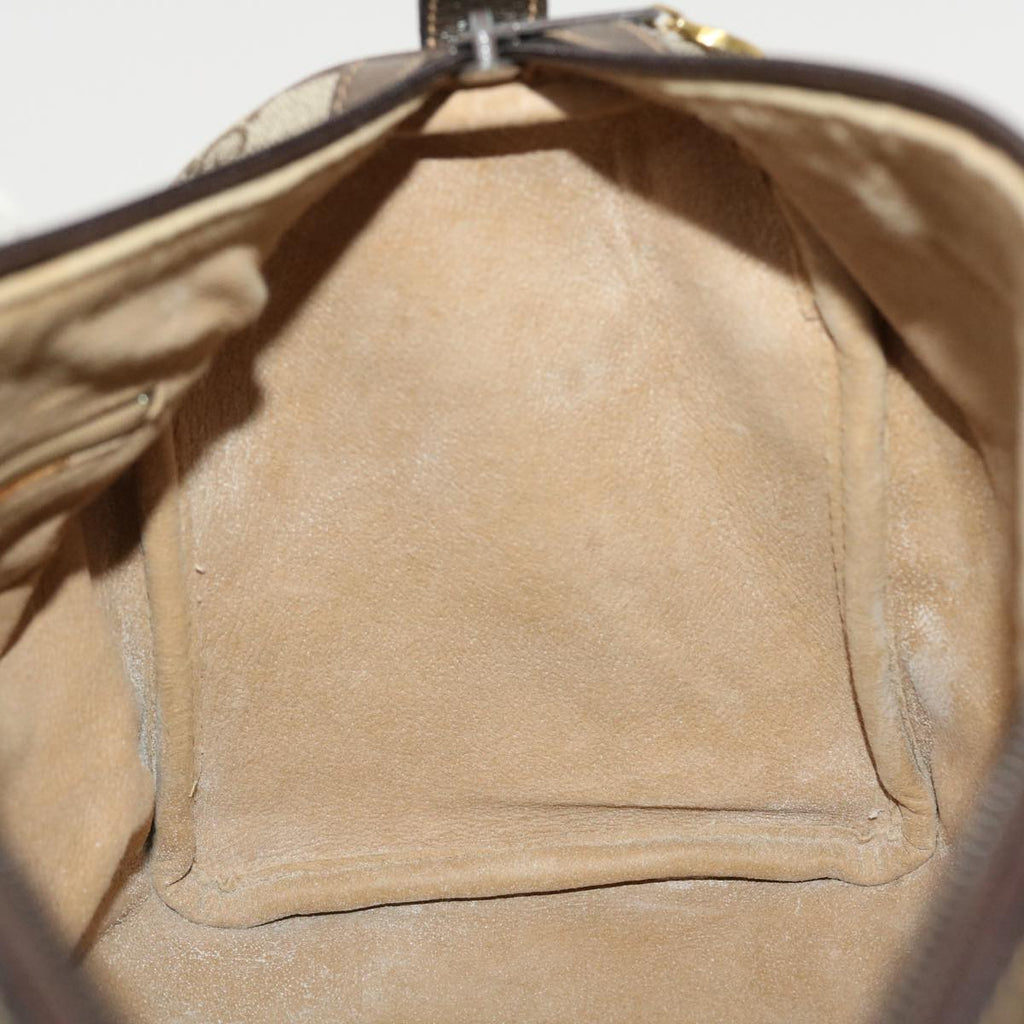 GUCCI GG Canvas Web Sherry Line Boston Bag PVC Leather Beige Green yk6588B