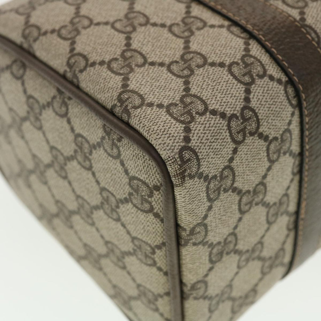 GUCCI GG Canvas Web Sherry Line Boston Bag PVC Leather Beige Green yk6589B