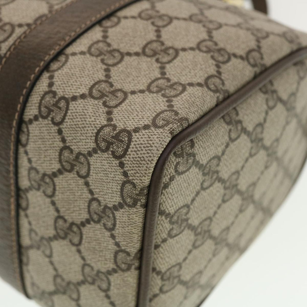GUCCI GG Canvas Web Sherry Line Boston Bag PVC Leather Beige Green yk6589B