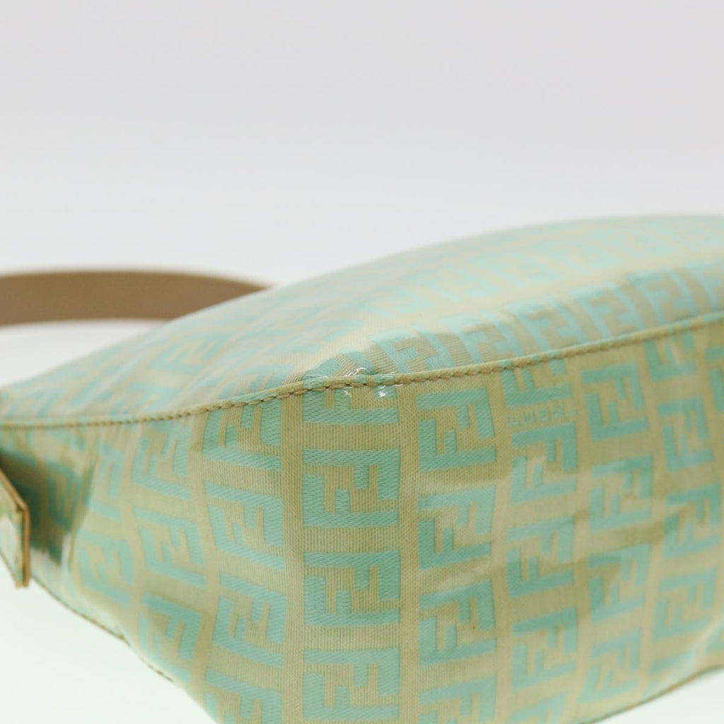 FENDI Zucchino Mamma Baguette Shoulder Bag Coated Canvas Light Blue yk6594B