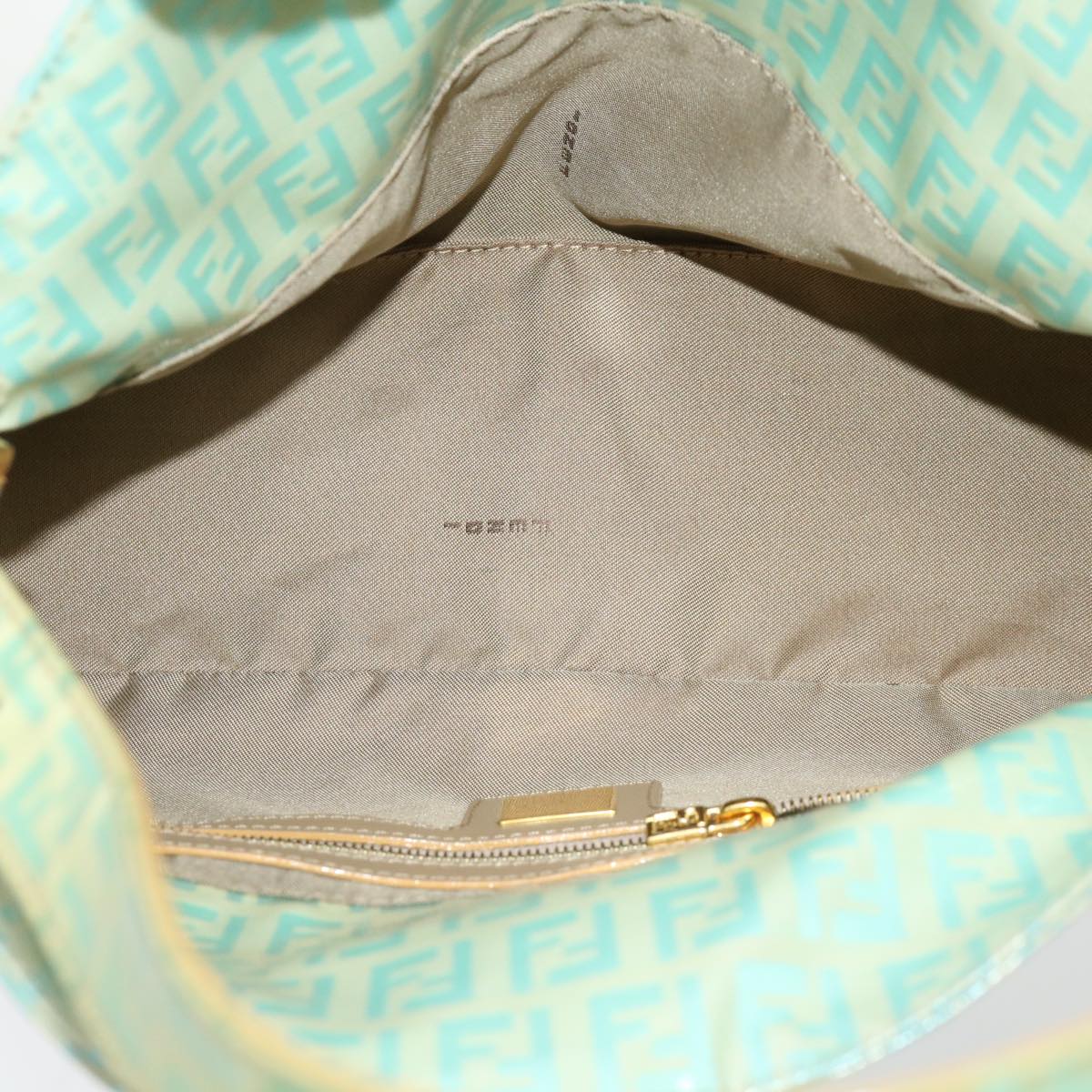 FENDI Zucchino Mamma Baguette Shoulder Bag Coated Canvas Light Blue yk6594B
