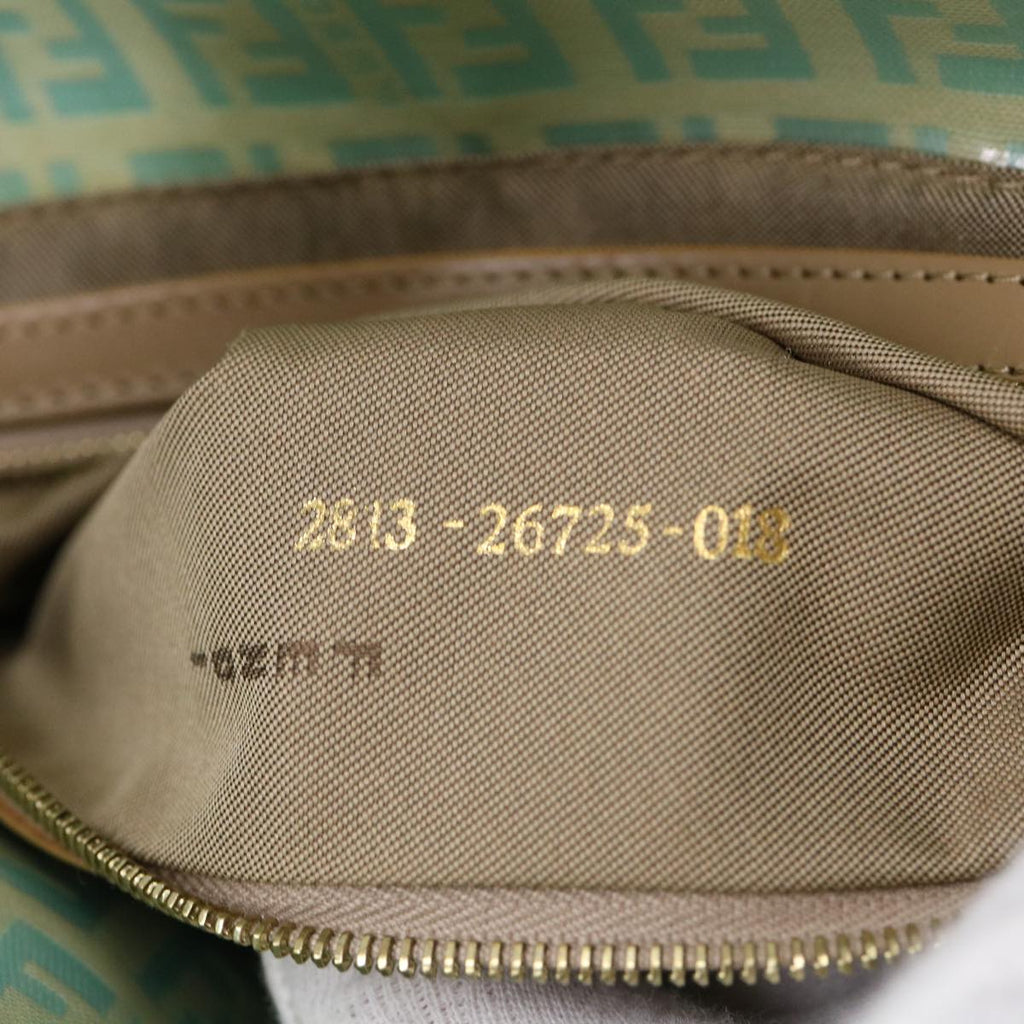 FENDI Zucchino Mamma Baguette Shoulder Bag Coated Canvas Light Blue yk6594B