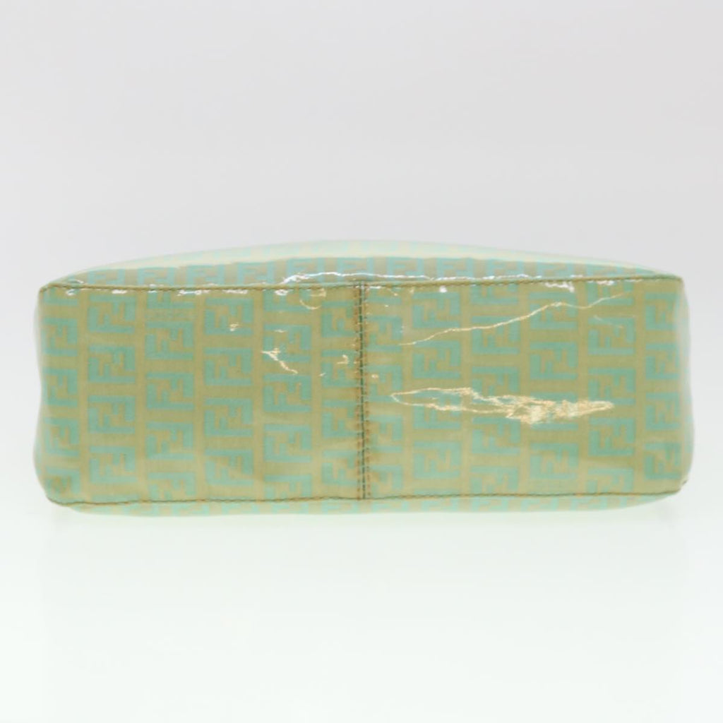 FENDI Zucchino Mamma Baguette Shoulder Bag Coated Canvas Light Blue yk6594B