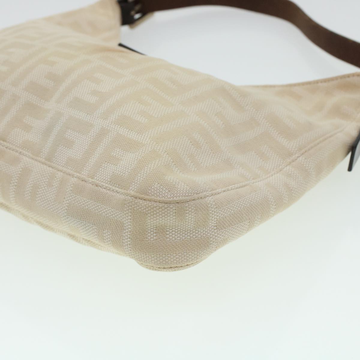 FENDI Zucca Canvas Mamma Baguette Shoulder Bag Beige 222826569008 yk6695B