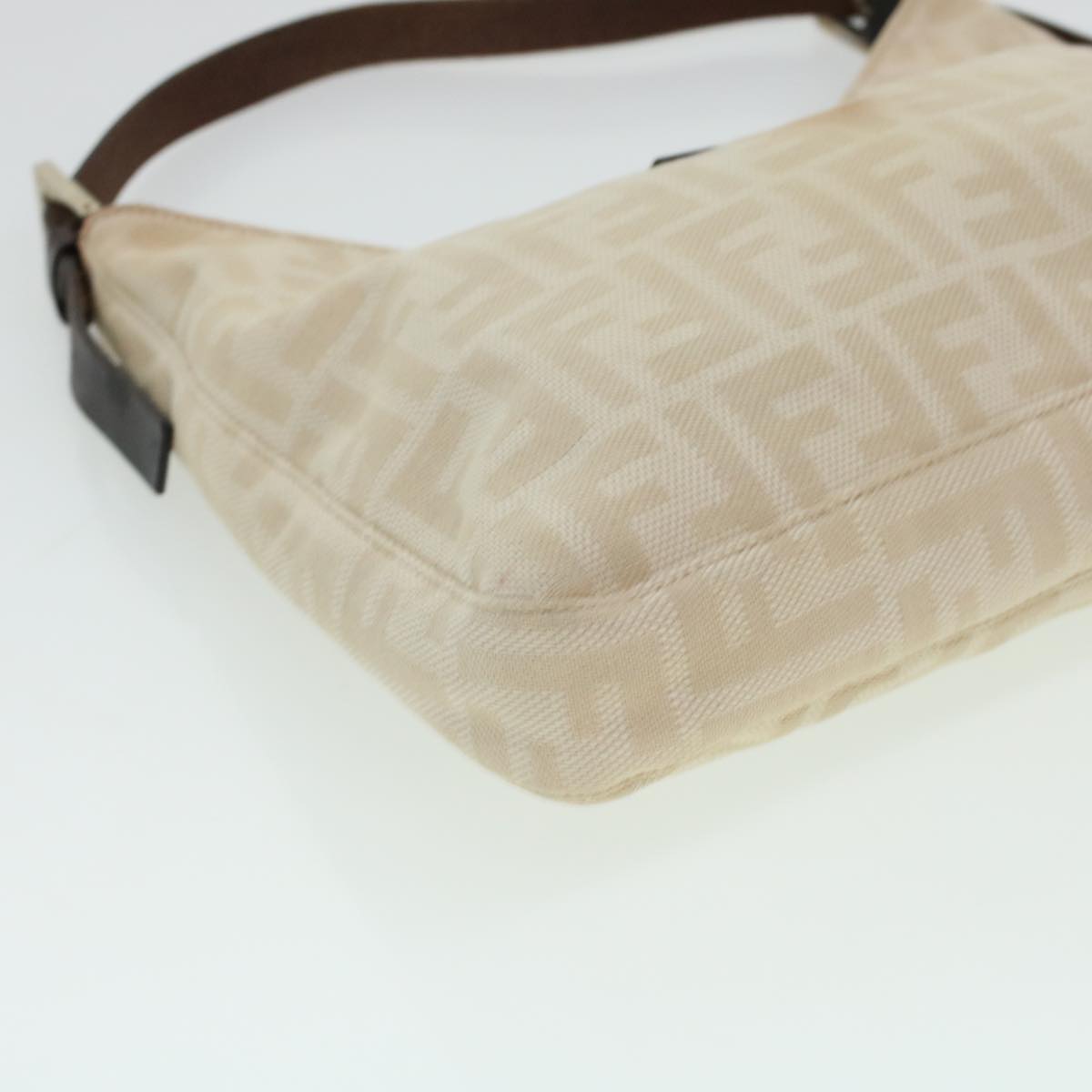 FENDI Zucca Canvas Mamma Baguette Shoulder Bag Beige 222826569008 yk6695B