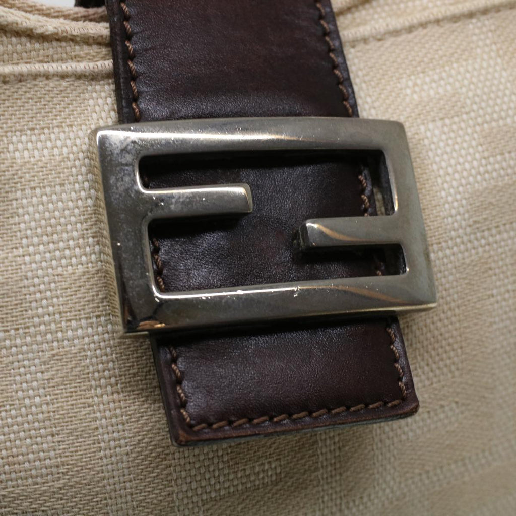 FENDI Zucca Canvas Mamma Baguette Shoulder Bag Beige 222826569008 yk6695B