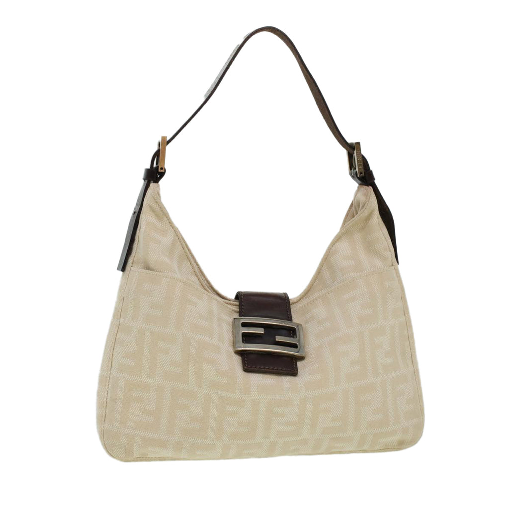 FENDI Zucca Canvas Mamma Baguette Shoulder Bag Beige 222826569008 yk6695B