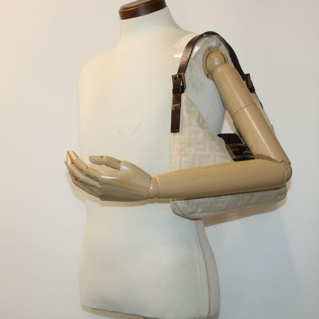 FENDI Zucca Canvas Mamma Baguette Shoulder Bag Beige 222826569008 yk6695B