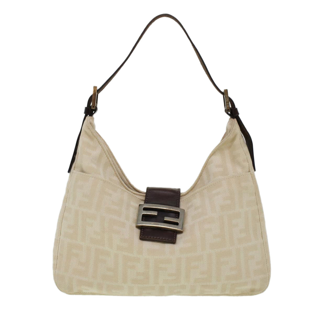 FENDI Zucca Canvas Mamma Baguette Shoulder Bag Beige 222826569008 yk6695B