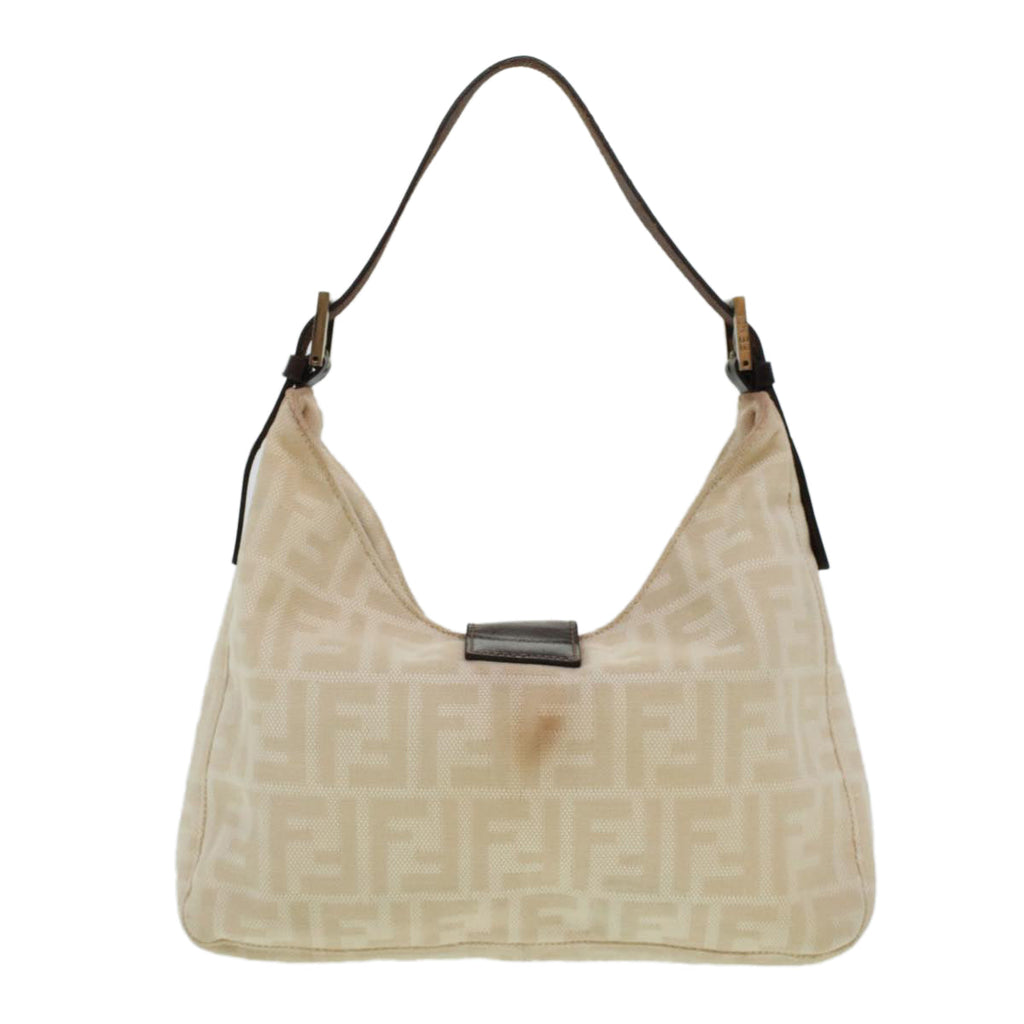 FENDI Zucca Canvas Mamma Baguette Shoulder Bag Beige 222826569008 yk6695B