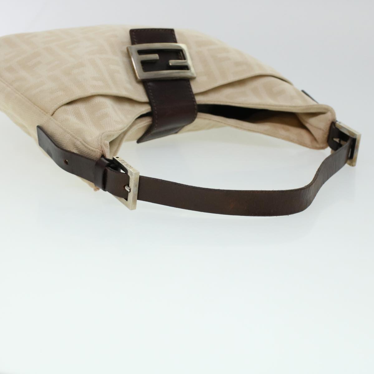 FENDI Zucca Canvas Mamma Baguette Shoulder Bag Beige 222826569008 yk6695B