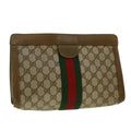 GUCCI GG Canvas Web Sherry Line Clutch Bag Beige Red Green 89.01.002 yk6702