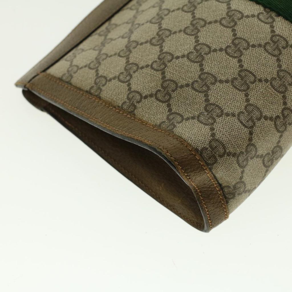 GUCCI GG Canvas Web Sherry Line Clutch Bag Beige Red Green 89.01.002 yk6702