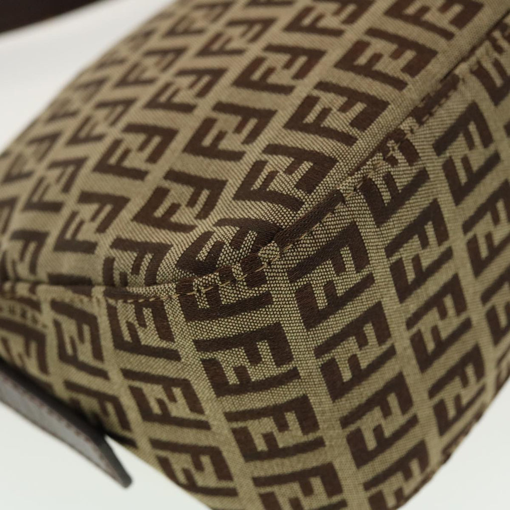 FENDI Zucchino Canvas Mamma Baguette Shoulder Bag Beige yk6738B
