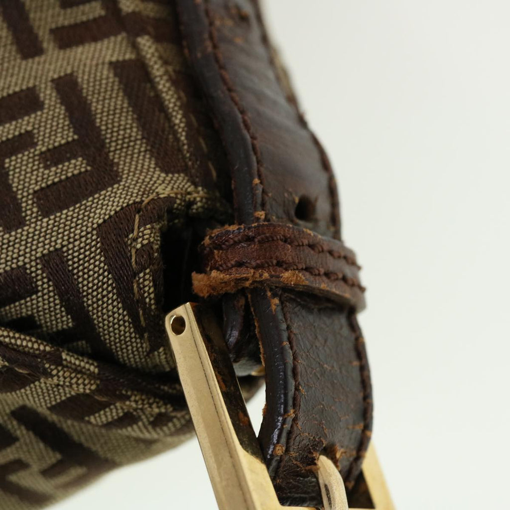 FENDI Zucchino Canvas Mamma Baguette Shoulder Bag Beige yk6738B