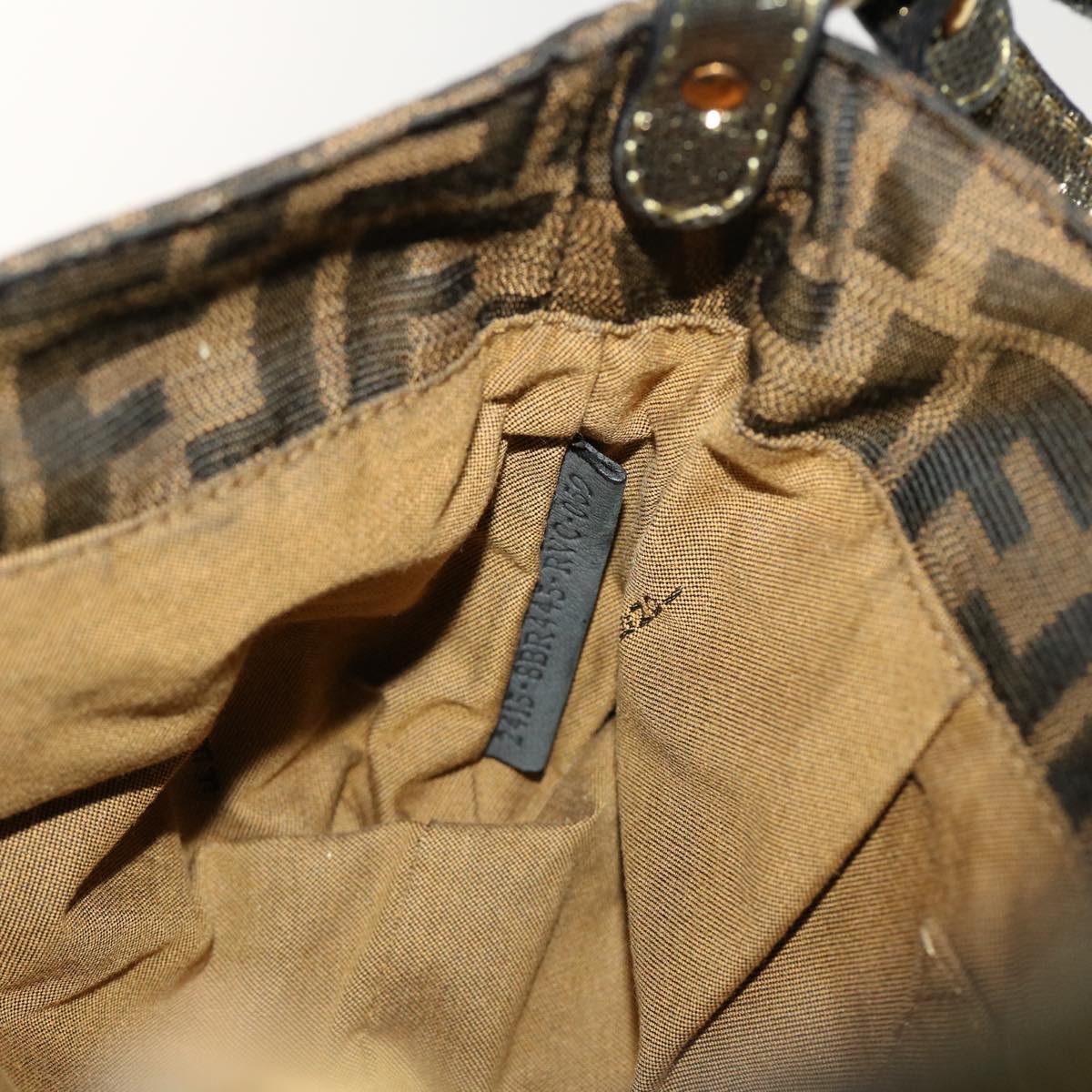 FENDI Zucca Canvas Shoulder Bag Black Brown 2415-8BR445-RVC-059 yk6746B