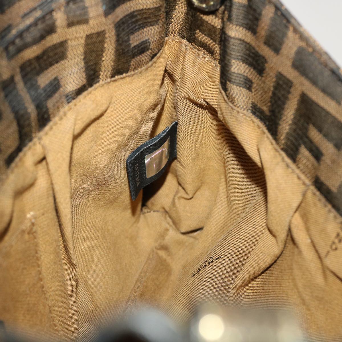 FENDI Zucca Canvas Shoulder Bag Black Brown 2415-8BR445-RVC-059 yk6746B