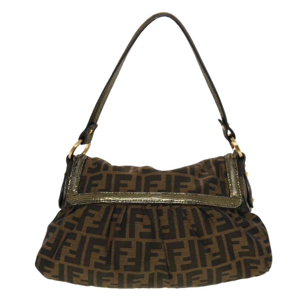 FENDI Zucca Canvas Shoulder Bag Black Brown 2415-8BR445-RVC-059 yk6746B
