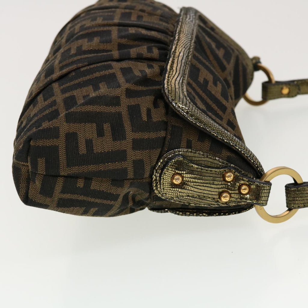 FENDI Zucca Canvas Shoulder Bag Black Brown 2415-8BR445-RVC-059 yk6746B