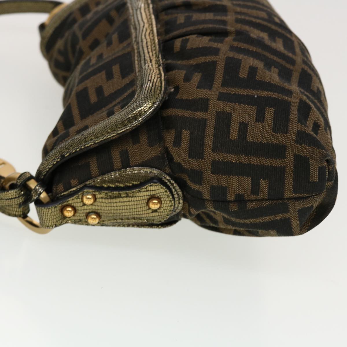 FENDI Zucca Canvas Shoulder Bag Black Brown 2415-8BR445-RVC-059 yk6746B