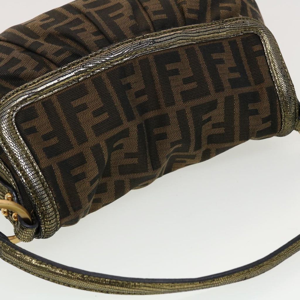 FENDI Zucca Canvas Shoulder Bag Black Brown 2415-8BR445-RVC-059 yk6746B