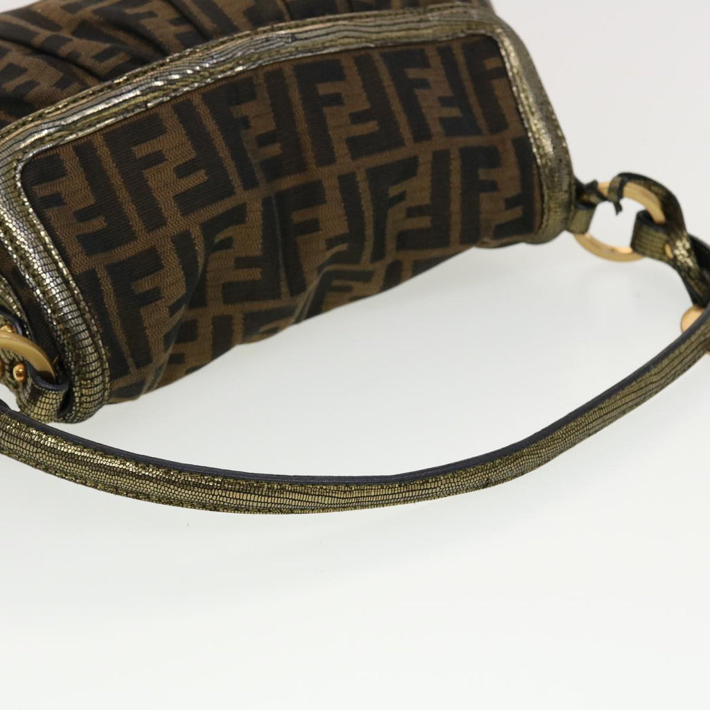 FENDI Zucca Canvas Shoulder Bag Black Brown 2415-8BR445-RVC-059 yk6746B