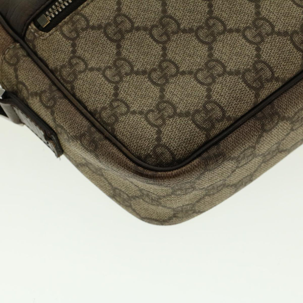 GUCCI GG Canvas Shoulder Bag PVC Leather Beige 114291 yk6778