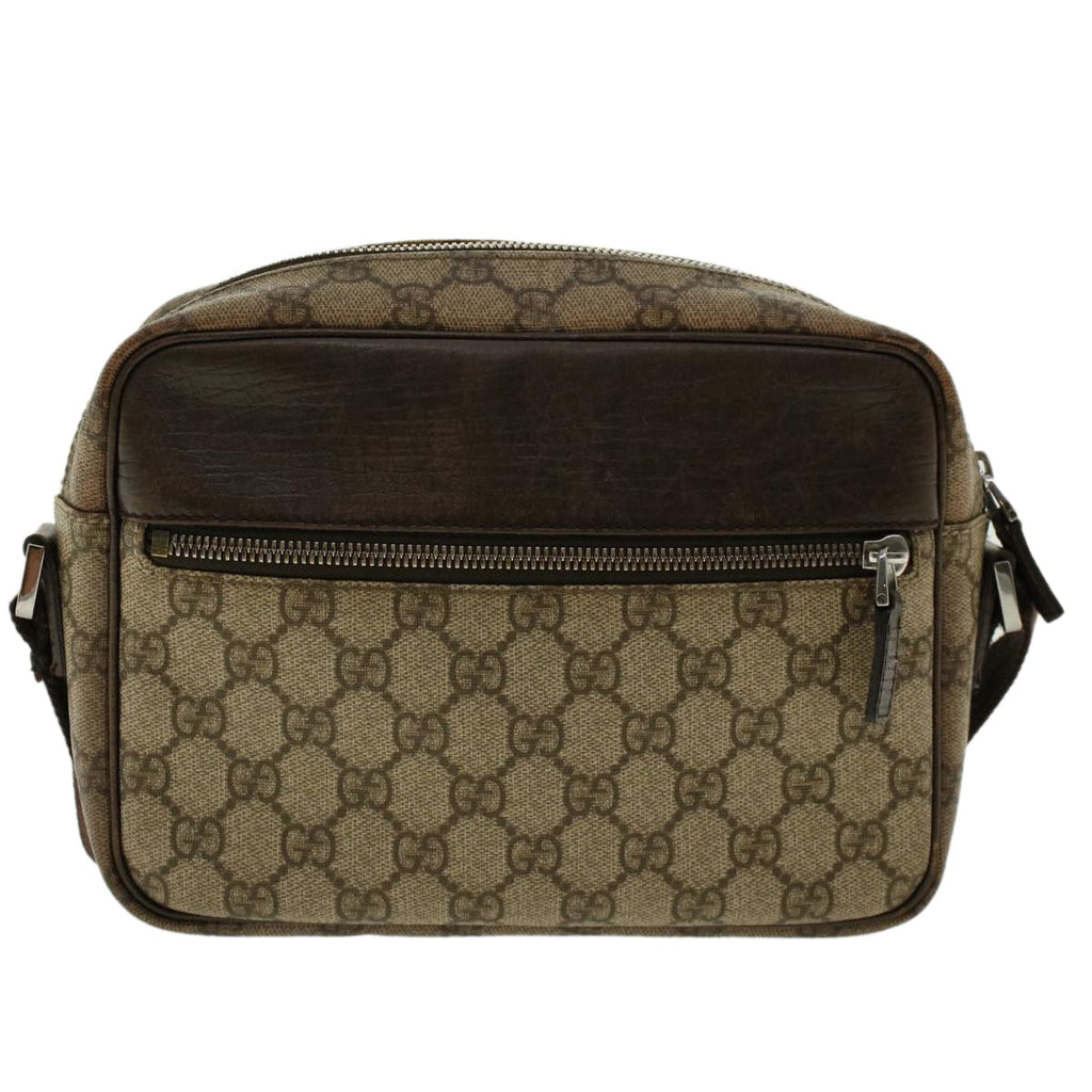 GUCCI GG Canvas Shoulder Bag PVC Leather Beige 114291 yk6778