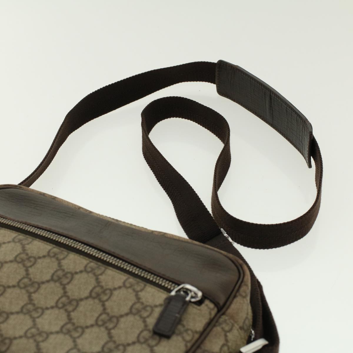 GUCCI GG Canvas Shoulder Bag PVC Leather Beige 114291 yk6778