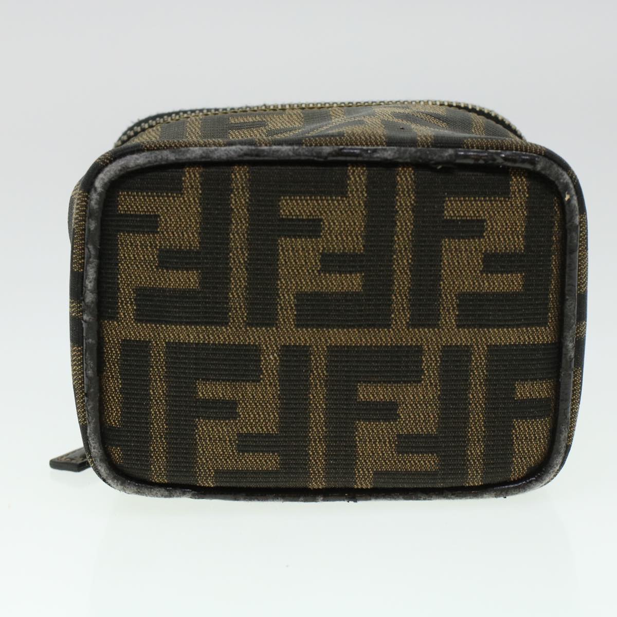 FENDI Zucca Canvas Vanity Cosmetic Pouch Black Brown yk6874B