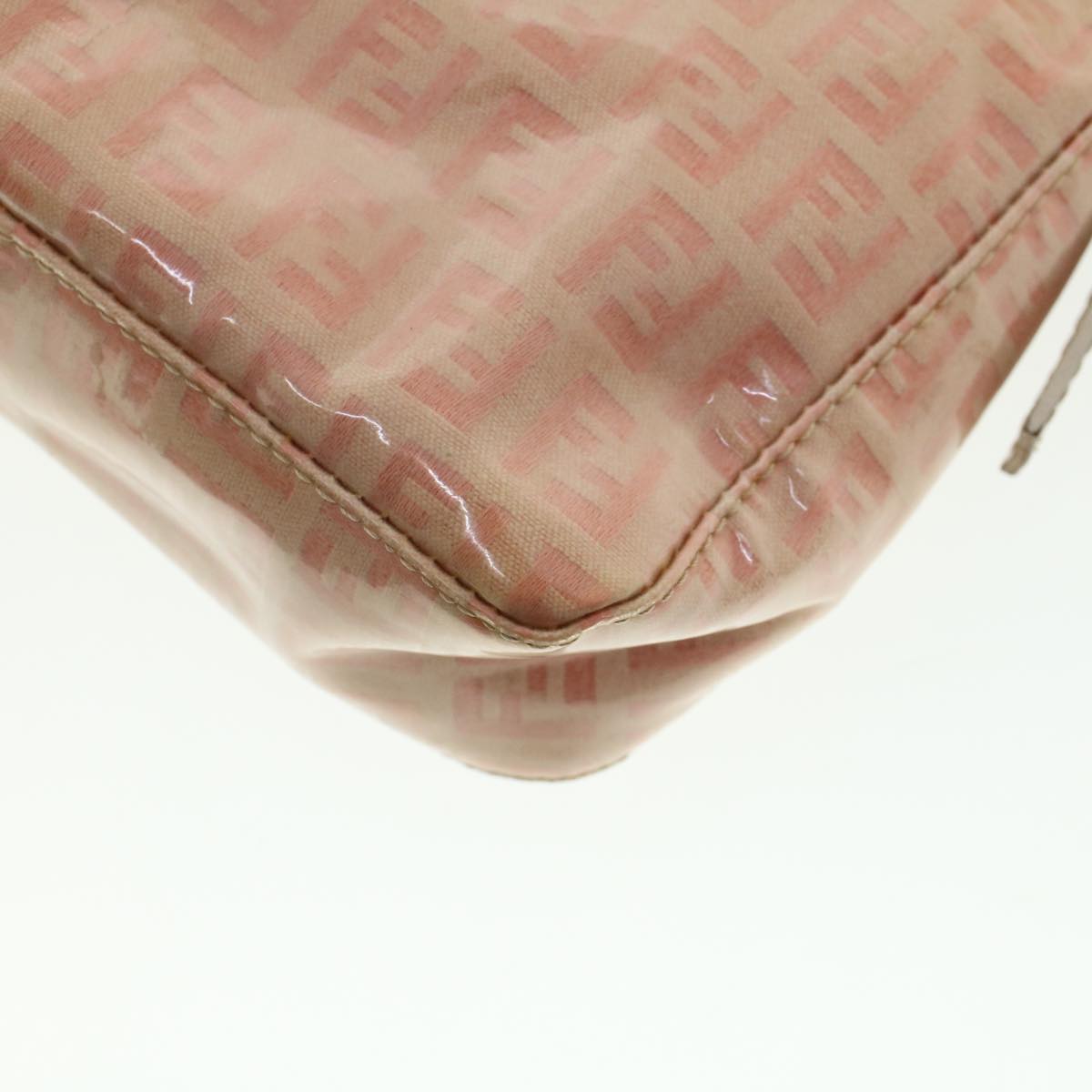 FENDI Zucchino Canvas Hand Bag Patent leather Orange 010.26810.018 yk6878B