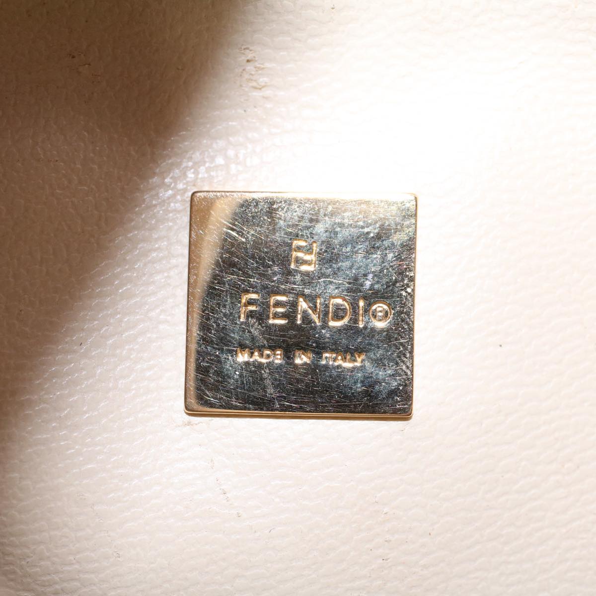 FENDI Zucchino Canvas Hand Bag Patent leather Orange 010.26810.018 yk6878B