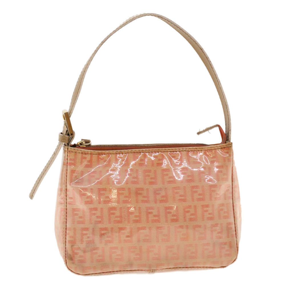 FENDI Zucchino Canvas Hand Bag Patent leather Orange 010.26810.018 yk6878B