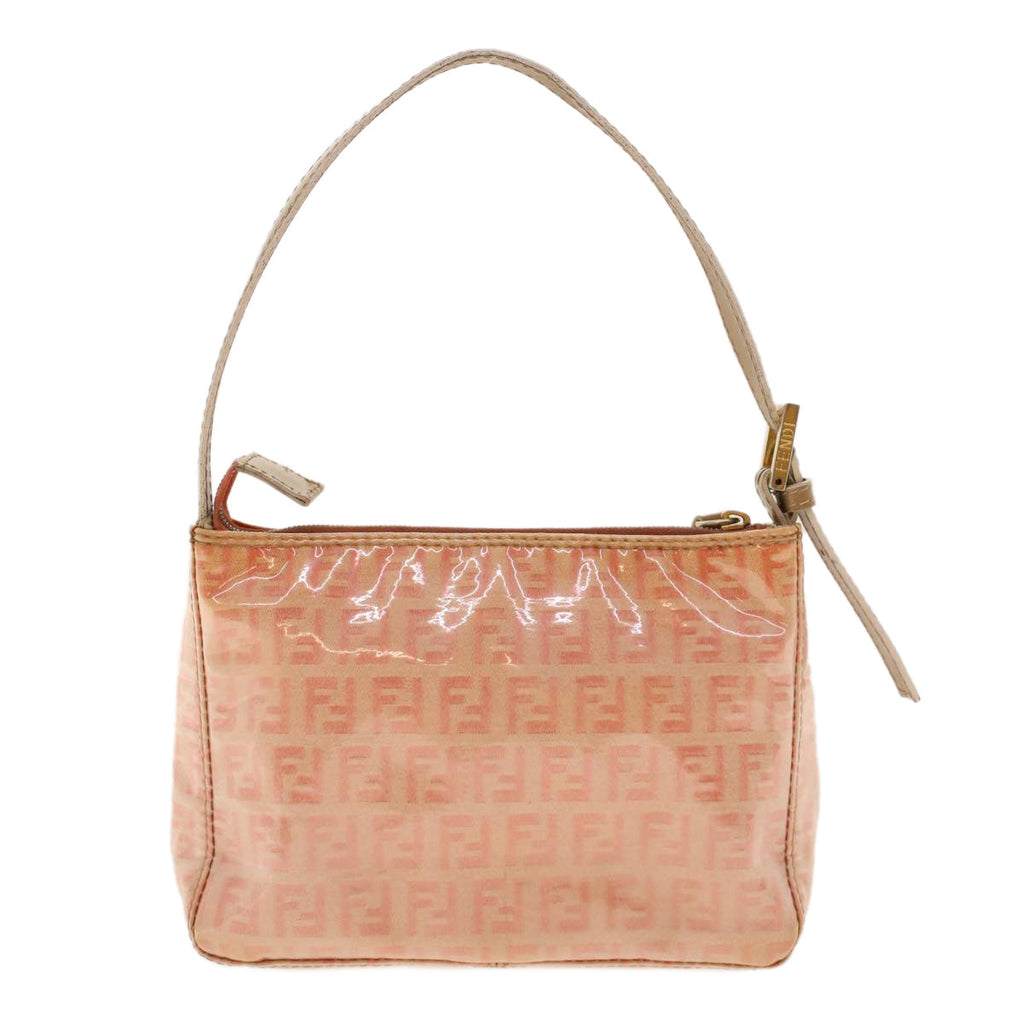 FENDI Zucchino Canvas Hand Bag Patent leather Orange 010.26810.018 yk6878B