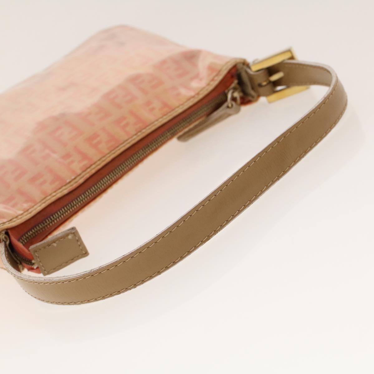 FENDI Zucchino Canvas Hand Bag Patent leather Orange 010.26810.018 yk6878B