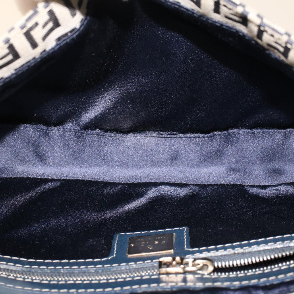FENDI Zucca Canvas Mamma Baguette Shoulder Bag Navy 222826424018 yk6884B