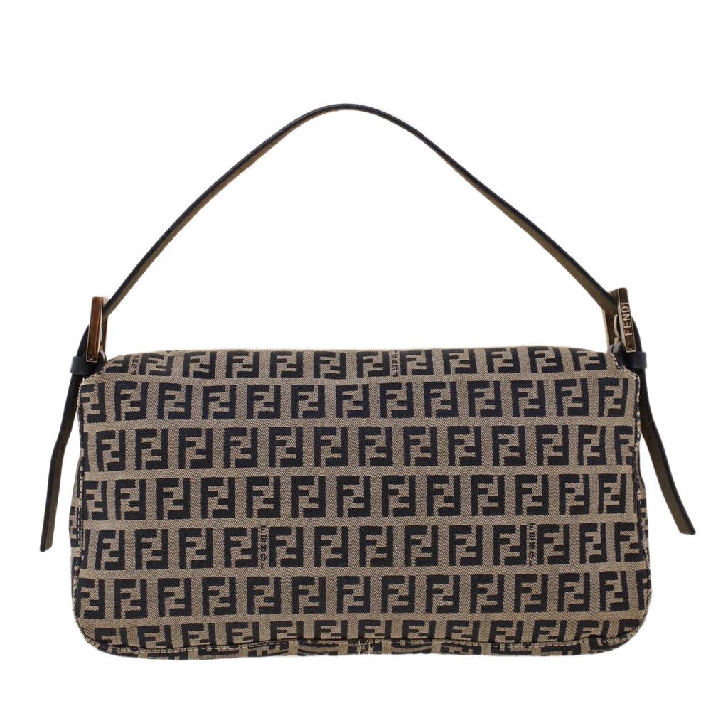 FENDI Zucca Canvas Mamma Baguette Shoulder Bag Navy 222826424018 yk6884B