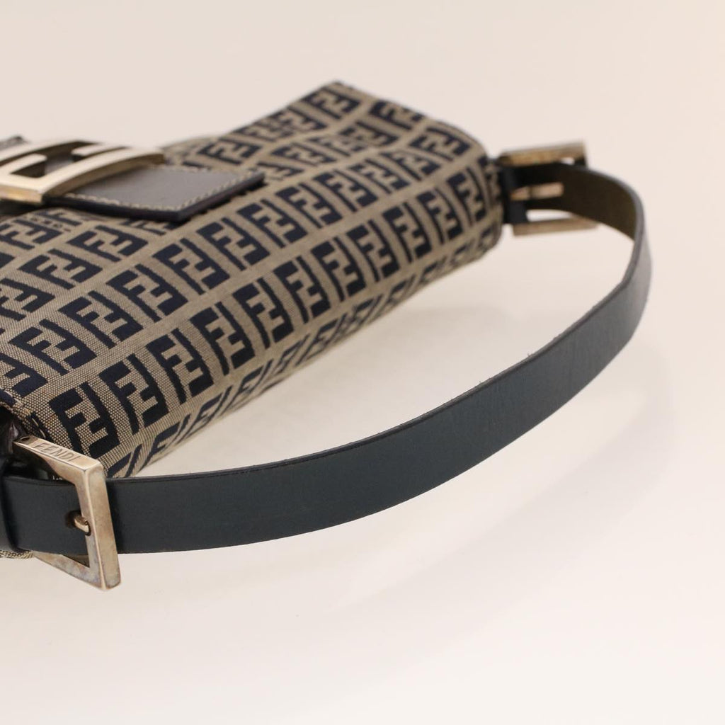 FENDI Zucca Canvas Mamma Baguette Shoulder Bag Navy 222826424018 yk6884B