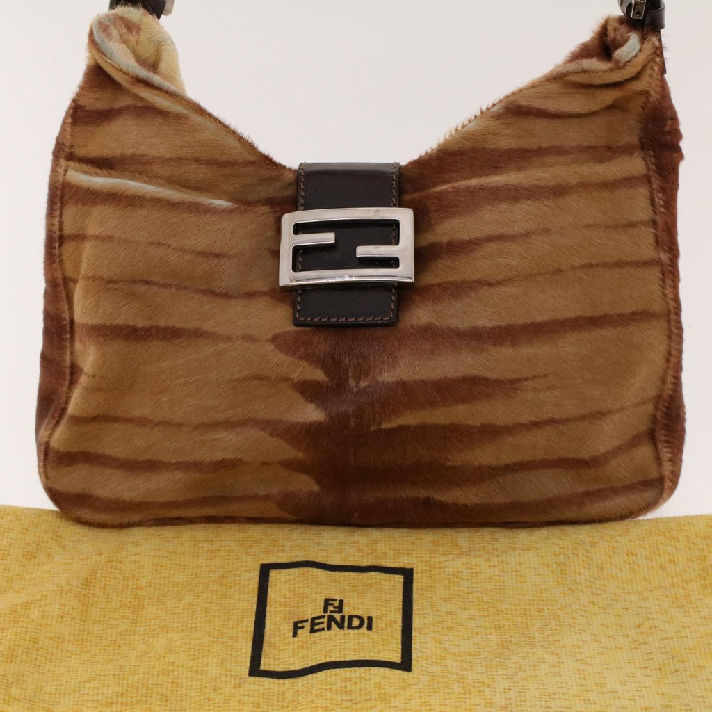 FENDI Mamma Baguette Shoulder Bag Harako leather Brown 2354/26569 yk6885B