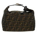 FENDI Zucca Canvas Hand Bag Black Brown yk6888B