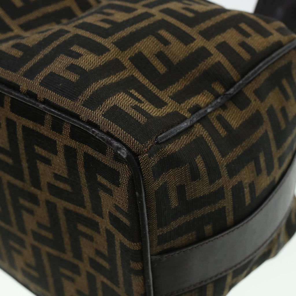 FENDI Zucca Canvas Hand Bag Black Brown yk6888B