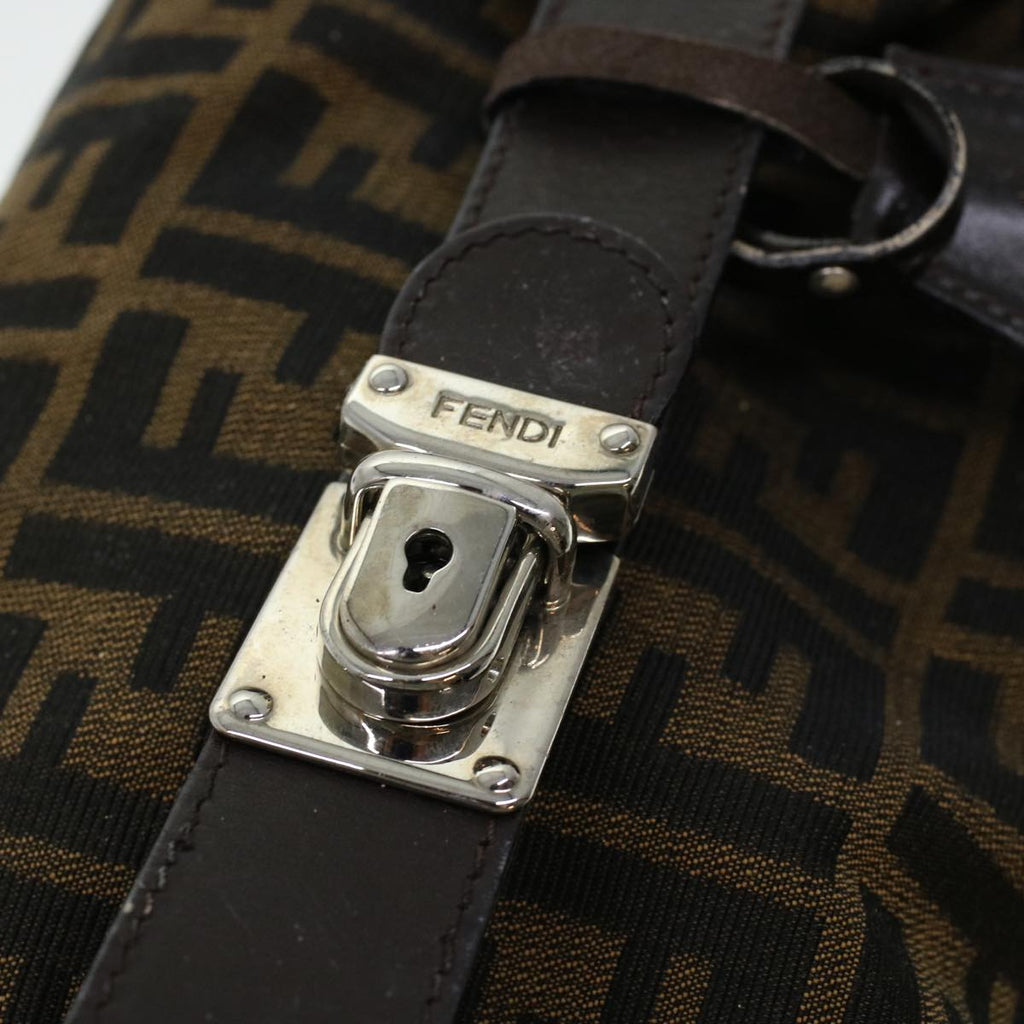 FENDI Zucca Canvas Hand Bag Black Brown yk6888B