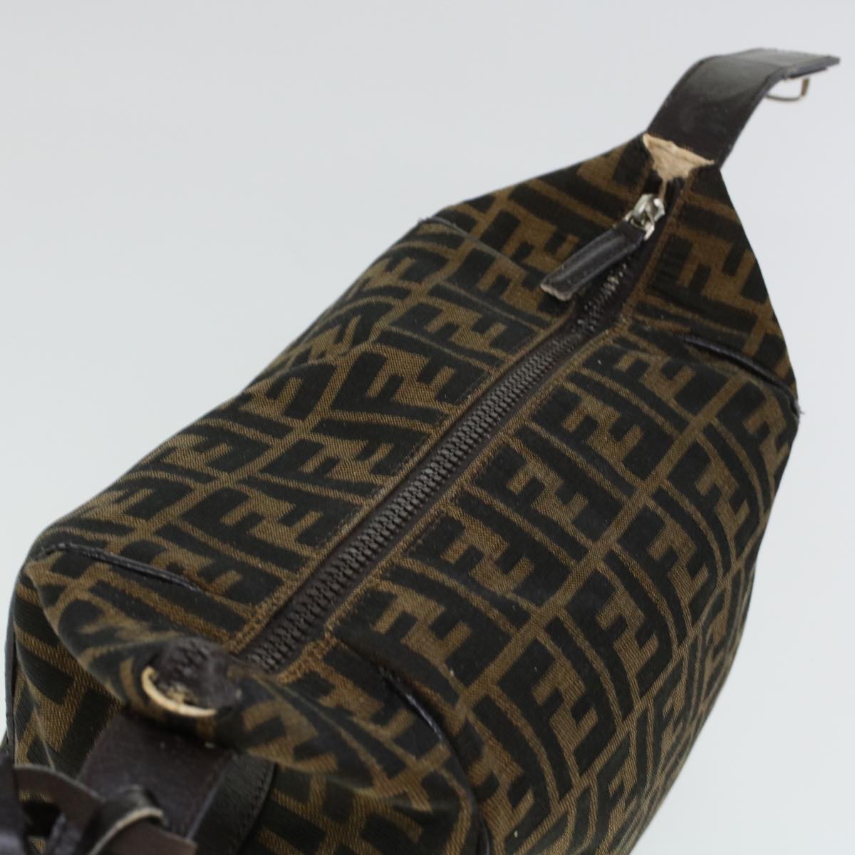FENDI Zucca Canvas Hand Bag Black Brown yk6888B