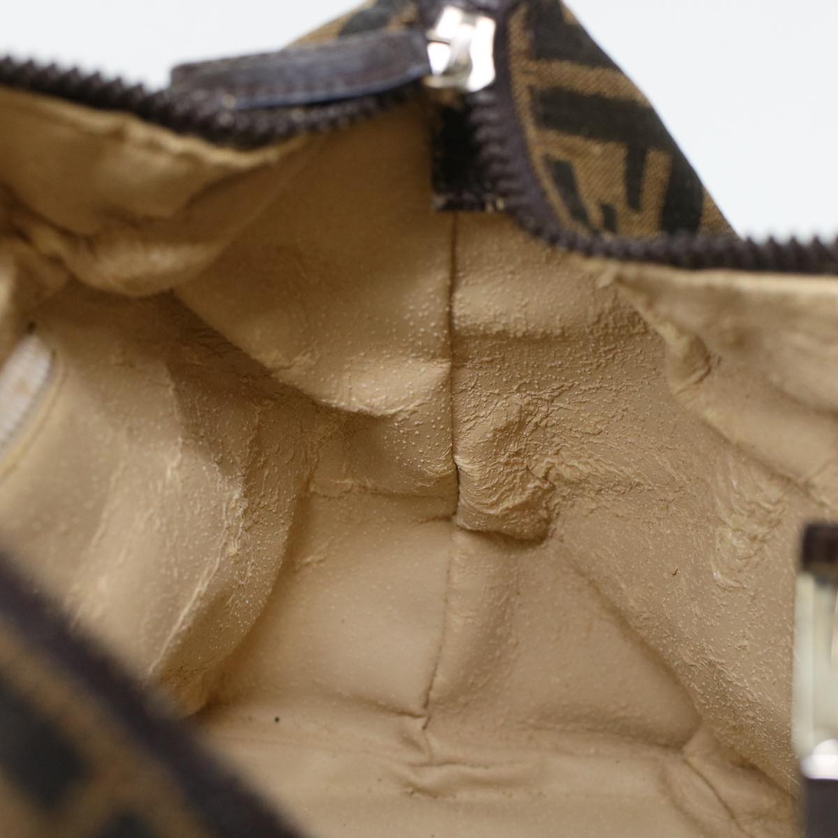 FENDI Zucca Canvas Hand Bag Black Brown yk6888B