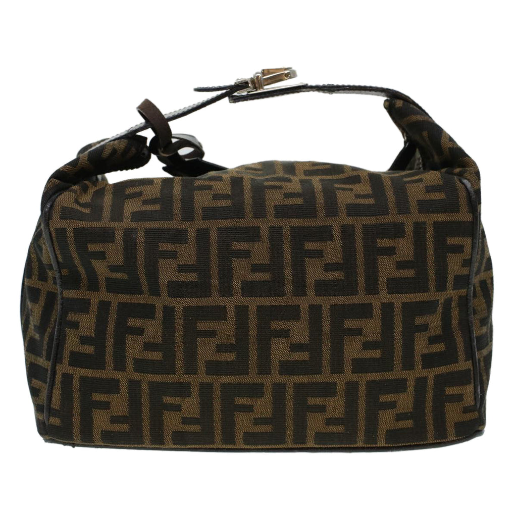 FENDI Zucca Canvas Hand Bag Black Brown yk6888B